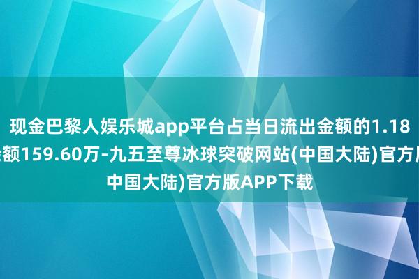 现金巴黎人娱乐城app平台占当日流出金额的1.18%；融券余额159.60万-九五至尊冰球突破网站(中国大陆)官方版APP下载