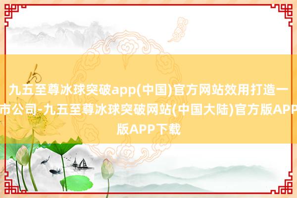 九五至尊冰球突破app(中国)官方网站效用打造一流上市公司-九五至尊冰球突破网站(中国大陆)官方版APP下载