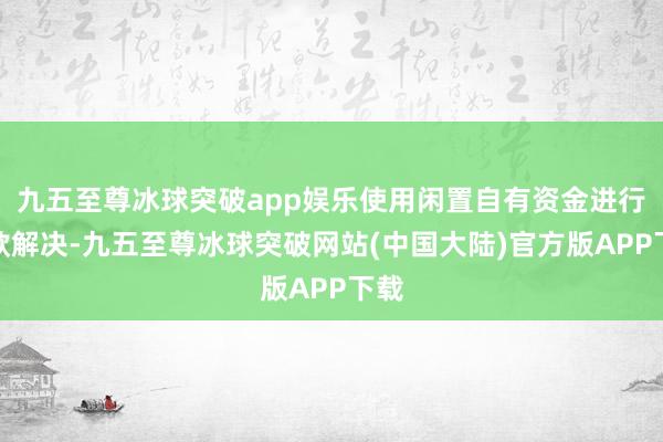 九五至尊冰球突破app娱乐使用闲置自有资金进行现款解决-九五至尊冰球突破网站(中国大陆)官方版APP下载