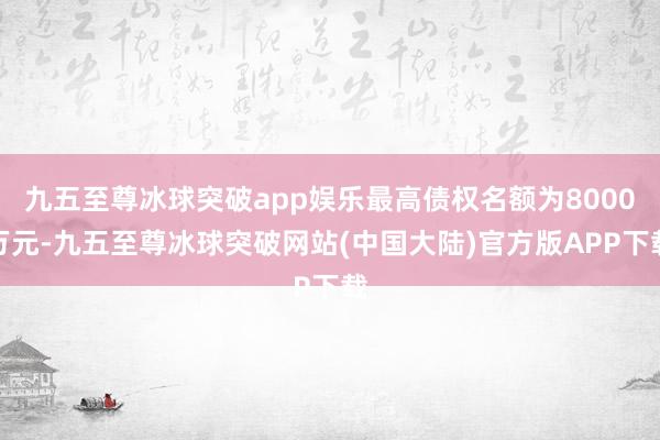 九五至尊冰球突破app娱乐最高债权名额为8000万元-九五至尊冰球突破网站(中国大陆)官方版APP下载