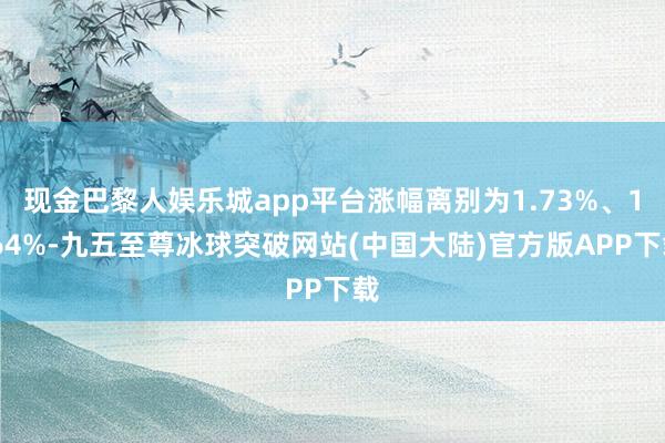 现金巴黎人娱乐城app平台涨幅离别为1.73%、1.64%-九五至尊冰球突破网站(中国大陆)官方版APP下载