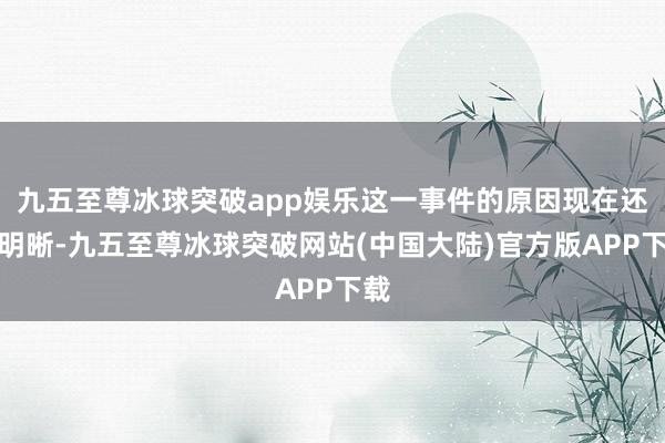 九五至尊冰球突破app娱乐这一事件的原因现在还不明晰-九五至尊冰球突破网站(中国大陆)官方版APP下载